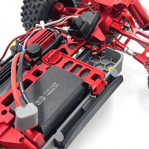 RC Bil Uppgradering Metall Batterihållare Platta Kit för 1/16 16208 16209 16210 H16V3 M162 RC Bil Uppgraderingsdelar
