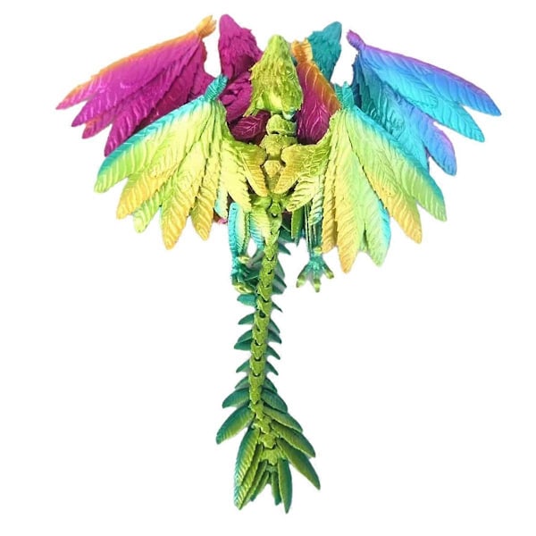 Dynamisk Kristall Drake 3D-Printad Articulerad Drake, Slumpmässig Färg