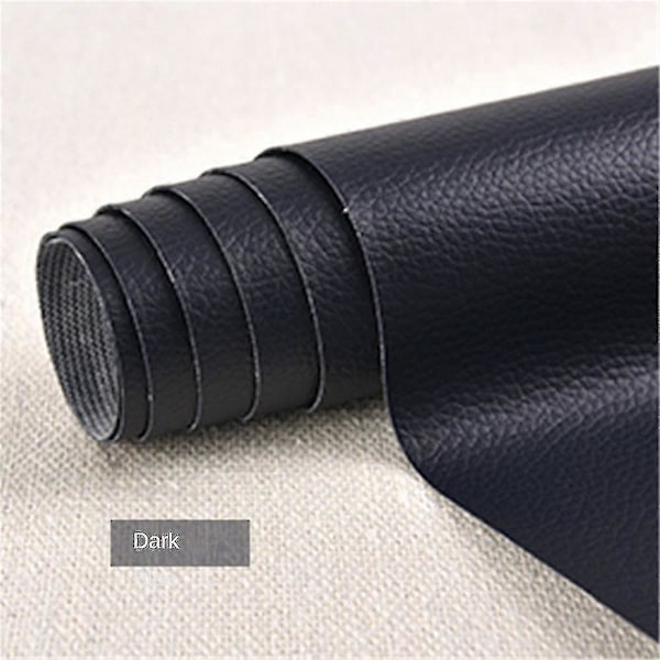 Självhäftande läder för soffreparation, möbelbordsstolsdekal, sitsväska, skoreparation Dark blue 10x20cm