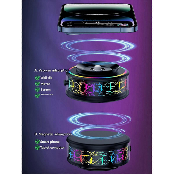 X12 Magnetisk RGB Navigera Biltelefonhållare Elektrisk Vakuumadsorption Ultrastabil Vakuum Sugkoppsfäste
