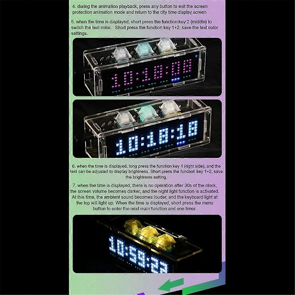 RGB Ambient Light med Mekanisk Keycap Ur Support Timer