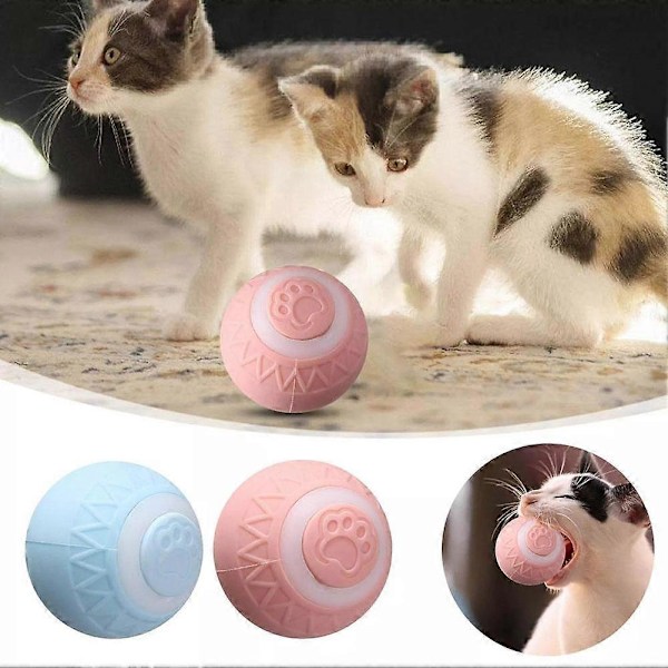 Kattleksak - Hund Katt Träningsleksaker Lekboll Smart Rullande Boll Present Blue