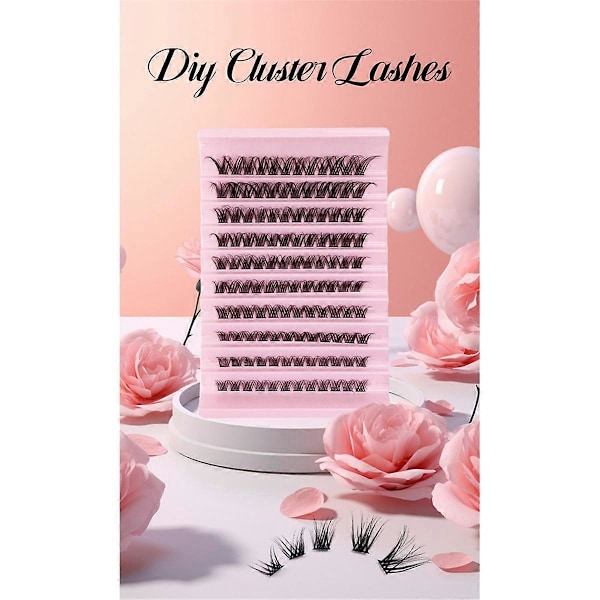D02 DIY Cluster Vipper Volume Naturlige Segmenterede Øjenvipper Bundter