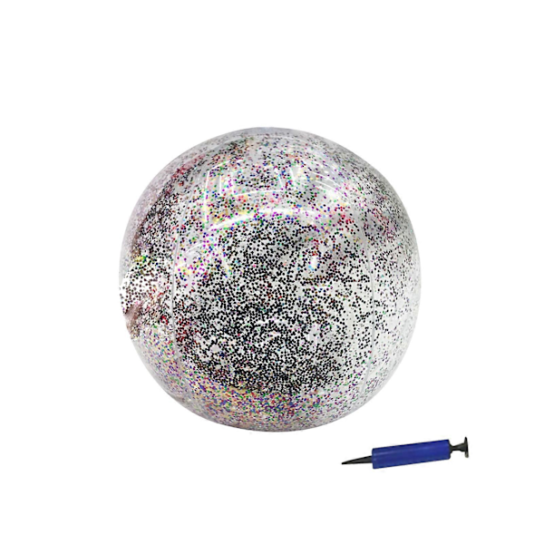 16/24 tommer Elastisk Oppustelig Bold Vandtæt PVC Behageligt Interaktivt Legetøj Skinnende Konfetti Bold til Sommer Multicolor 16inch