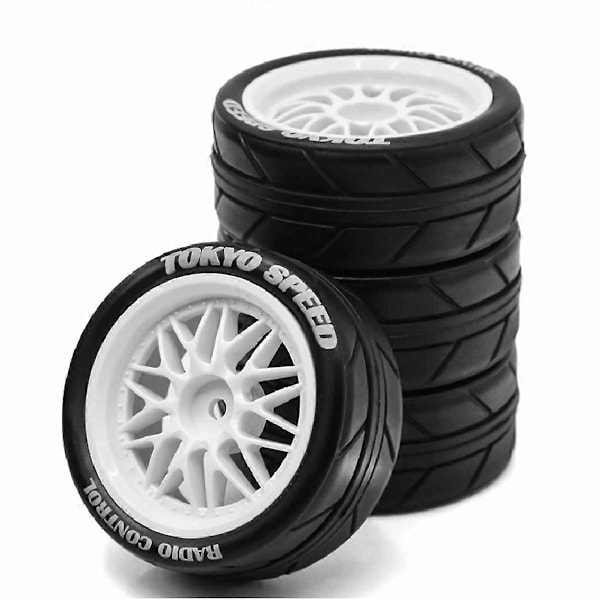 4st Gummidäck Hjul Hex för 1/10 B