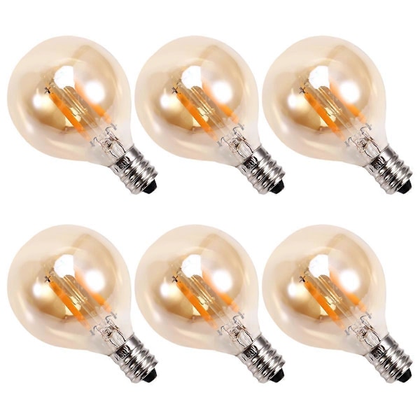 6 st 1,5W LED G40 Ersättningslampa 220V Retro Globe E12 Sockel