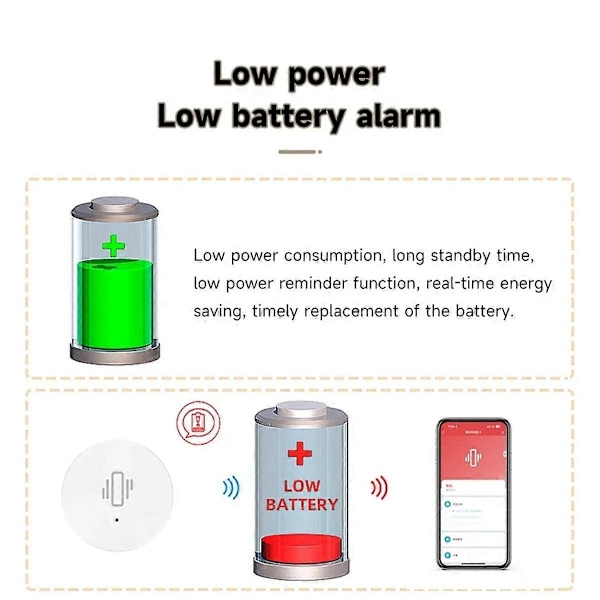 Tuya ZigBee Smart Vibrationssensor Realtidsövervakning Fönsterlarm