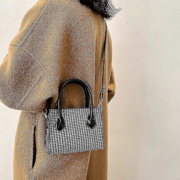 Axelväskor Retro Houndstooth Messenger Bag Dam Mode Resa Små Handväskor För Kvinnor