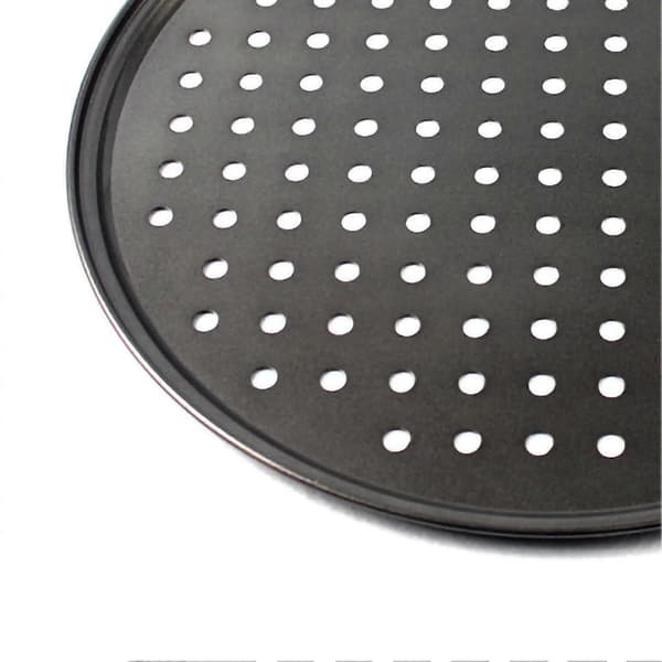 Perforert Pizzapanne Non-stick Baking Lett Avforming Fast Bunn Ventilert Pizzapanne 28CM