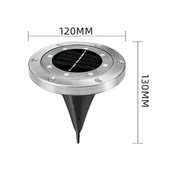 4-pack Solcellsdrivna Marklampor, 8 LED Utomhus Solcellslampor, Vattentäta Nedgrävda Lampor, Solcellsträdgårdslampor, Landskapsbelysning