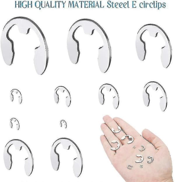 200 st Mindre Stål E-circlip Ring Kit, Mindre Stål Circlip Fästring