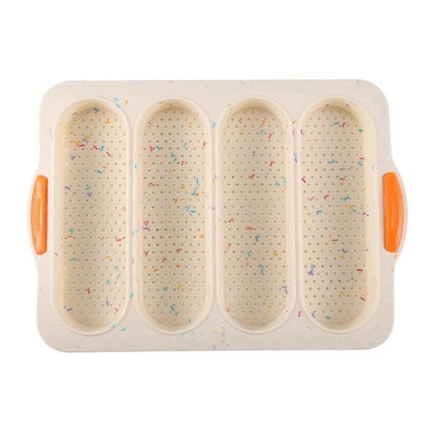 4-Facks Form för Franska Kakor, Fransk DIY Liten Brödform Non-Stick Vit