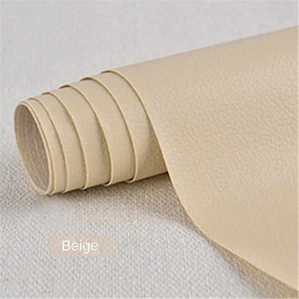 Självhäftande läder för soffreparation, möbelbordsstolsdekal, sitsväska, skoreparation Off-white 10x20cm