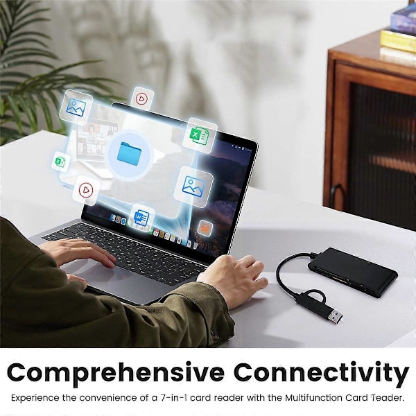 7-i-1 USB 3.0 Typ-C Multifunktionskortläsare /XD/MS/SD/TF-kort