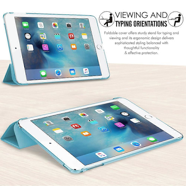 Kompatibel med Ipad Mini 4 - Slimmad Lättvikt Smart Skal Ställ Skydd Passar 7.9 Tum-Blå