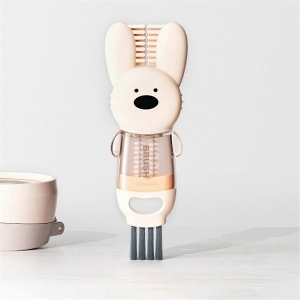 3 kpl 3-in-1 kansiharja monitoiminen puhdistusharja beige