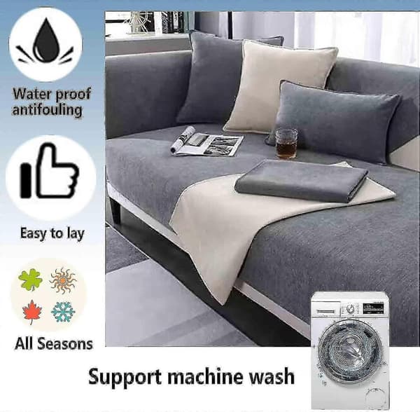 Sklisikker vintage sofabeskyttelse sofateppe Dark Grey 70x150cm