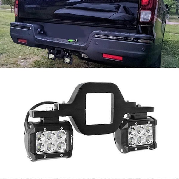 60W 4 Tum 6 LED Arbetsbelysning med Dragkroksfästen för Lastbil Släpvagn SUV Pickup Offro