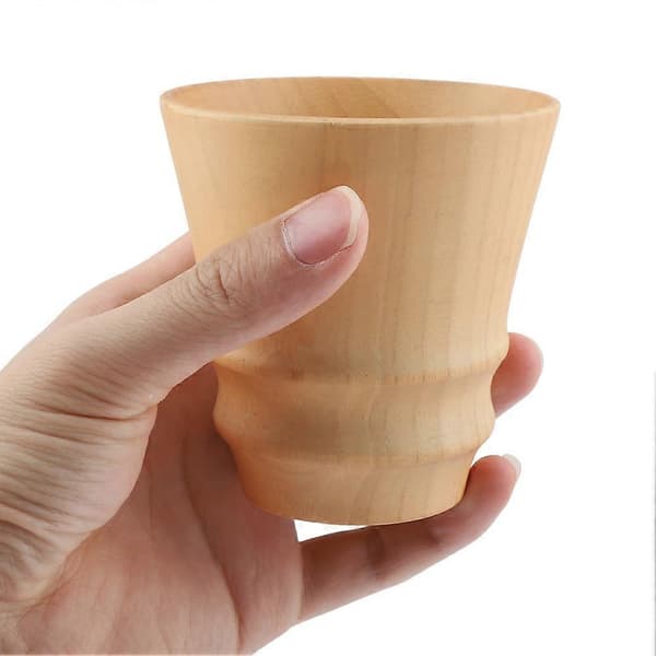Sunn Trekopp Elegant Kaffe Melk Vann Drikkekopp Multifunksjonell Tre Ølkrus #2