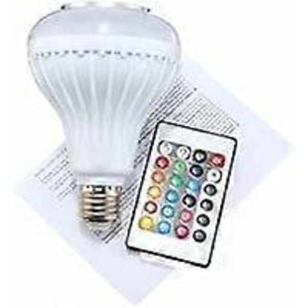 Rgb E27 Multicolored LED-lampa Bluetooth-högtalare 16 Färgskiftande Med Fjärrkontroll Kompatibel Med Android Och Ios Musiklampa
