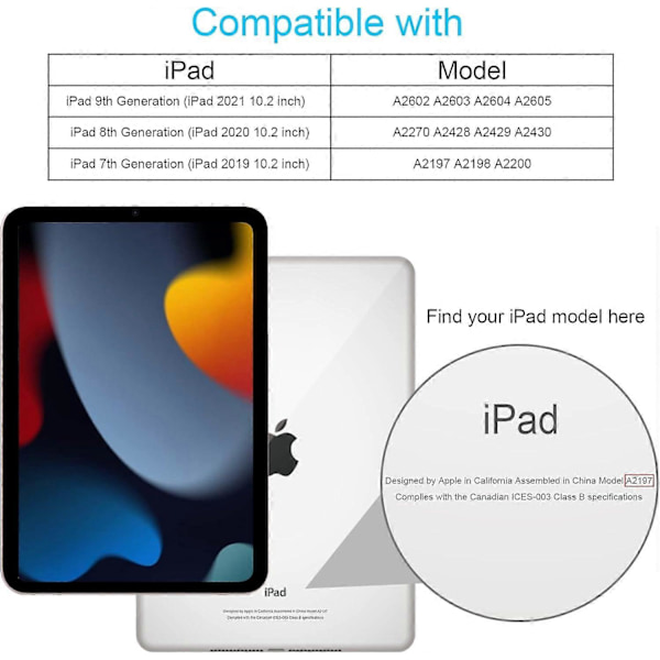 Ipad 10.2 Fodral Ipad 9:e 8:e 7:e Gen Med Ställ Snodd Nyckelring Silikon Fidget Bubble Fodral För Flickor Kvinnor Sött Regnbågs Pop Skyddande Skal