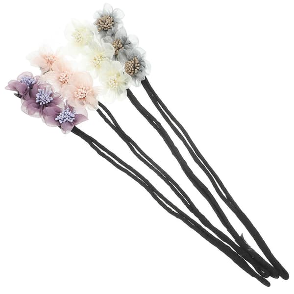 4 stk. Donut Bun Maker Blomsterhårstrikker Hårstyling Bun Makers Elegante Hårtilbehør