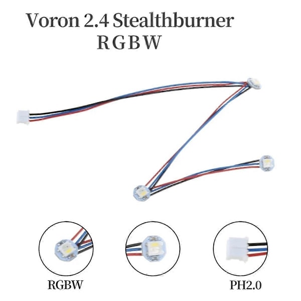 LED för Voron 2.4 Stealthburner med 3 RGBW Mini Button Led U4LD