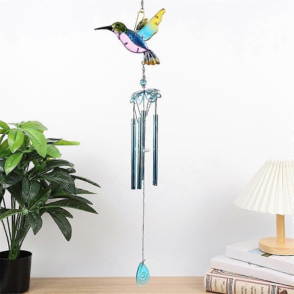 Dragonfly Wind Chime Glas Trädgårdsarbete Vindspel Hänge Hög Kvalitet för Vägg Fönster Dörr Ornament