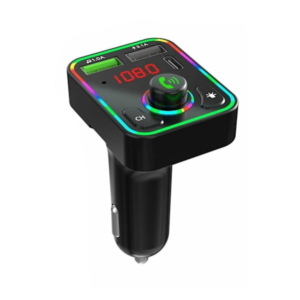 Bluetooth Bil Trådlös FM-sändare Adapter 2USB + PD Snabbladdare MP3 AUX