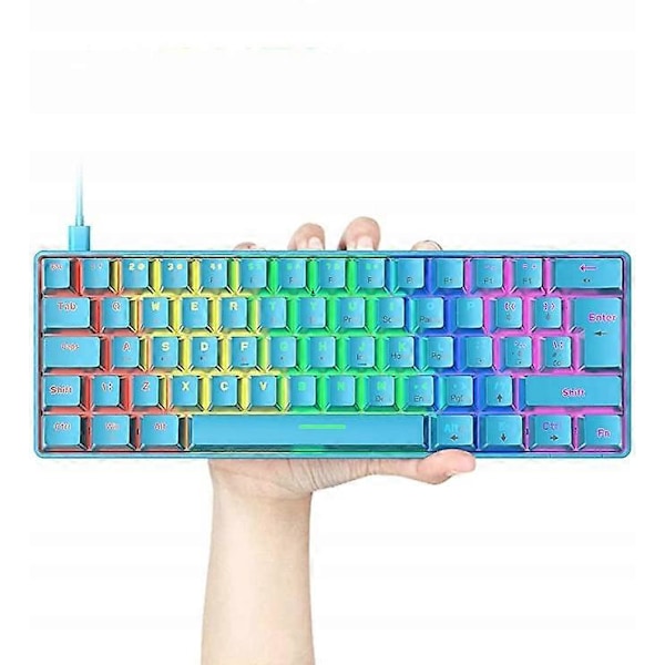 60% RGB LED Mekaniskt Tangentbord För Blåa Spelare