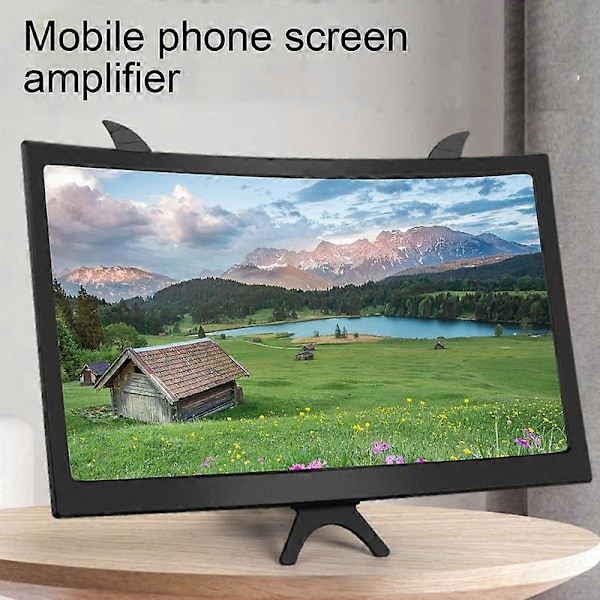 Telefon Skärmförstorare Vikbar 3D Hög Klarhet 10/14 Tum Böjd Telefon Skärm Video Förstärkare Hållare för Att Titta På TV White 10 inch