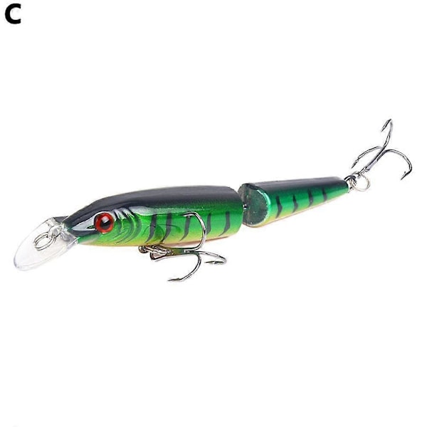 Artificiellt Crankbait Multi Jointed Fiske Bete 10.5cm/9g 2-segments Hårt Bete C
