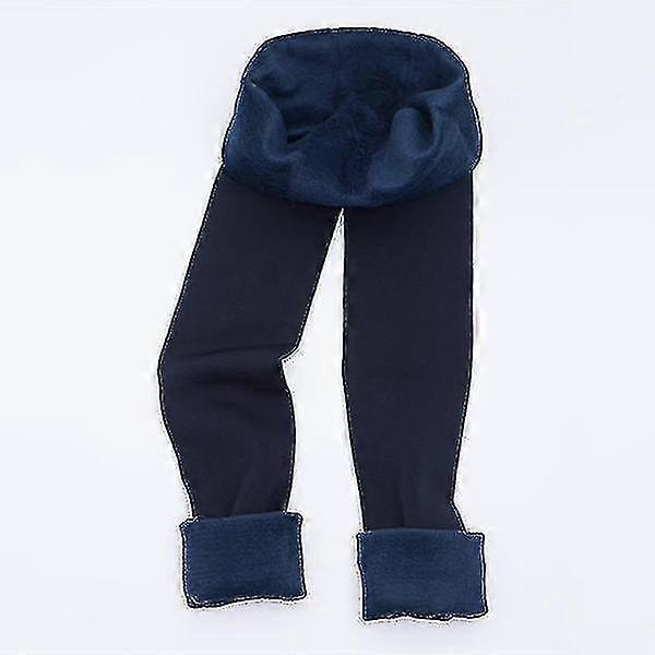Fash Tjocka Varma Sömlöst Integrerade Inverterade Kashmir Leggings Varma Byxor Blue XXL