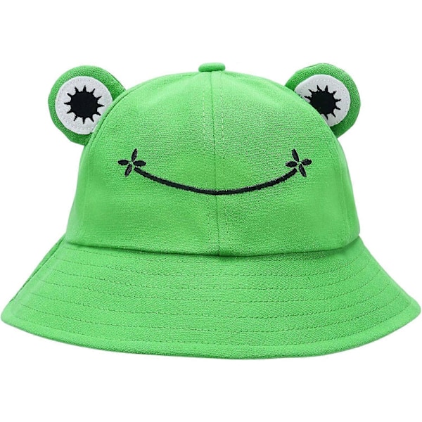 Grodhatt Hink Solhatt För Kvinnor Grod Hinkhatt Sommar Utomhus Vikbar Andningsbar Hinkhatt För Kvinnor-Grön-Barn: 51-53 Cm