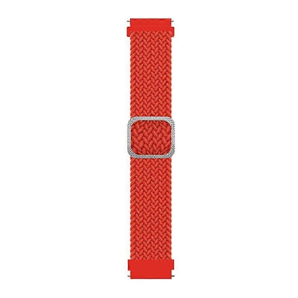 Kellon ranneke joustava säädettävä nylon punottu 20mm/22mm rannekoru rannehihnan vaihto yhteensopiva Samsung Orane Red 22 mm