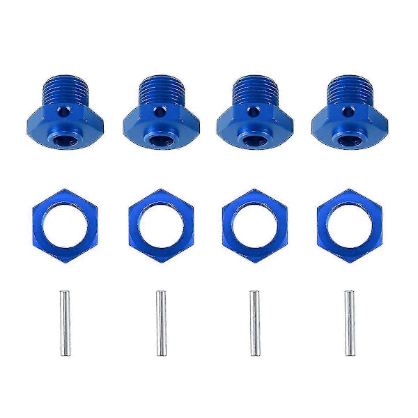 Metall 17mm Hjul Hex Nav Adapter Med Mutter För Arrma 1/8 3s 1/10 Big Rock V3 Rc Bil Uppgraderingsdelar,bl