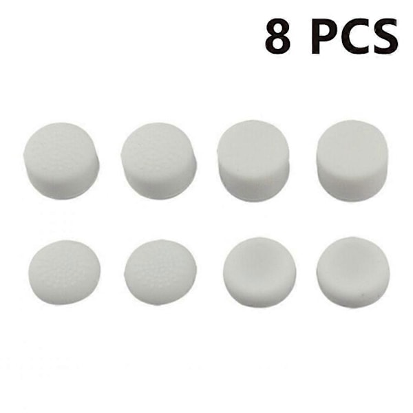 8 st Silikon Kontrollertillbehör, Halkfria Tummgrepp Joystickskydd Tumspakskydd för PS2 PS3 PS4 XBOX360-vit-