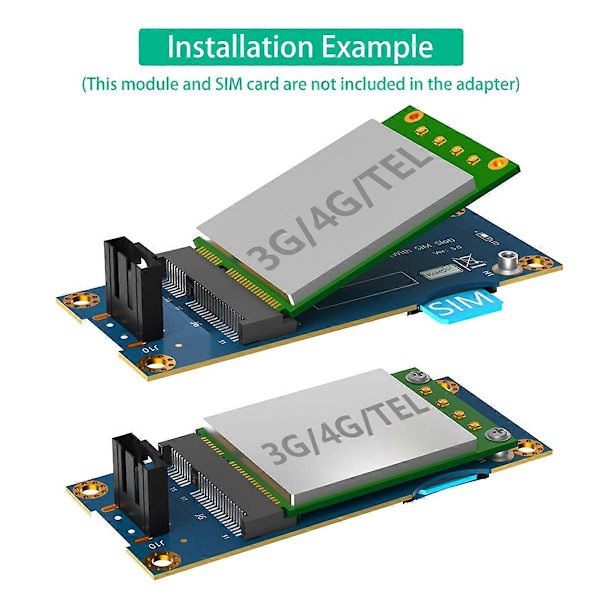 Mini PCI-E till USB 2.0-adapter med SIM-kortplats för WWAN/LTE-modul