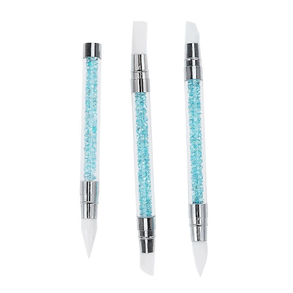 3 st Manikyrset Nagelkonst Designverktyg Gel Skulpteringspenna Strass Huvud Nagelkonst Penna Nagelmodellering Penna Nagelmålning