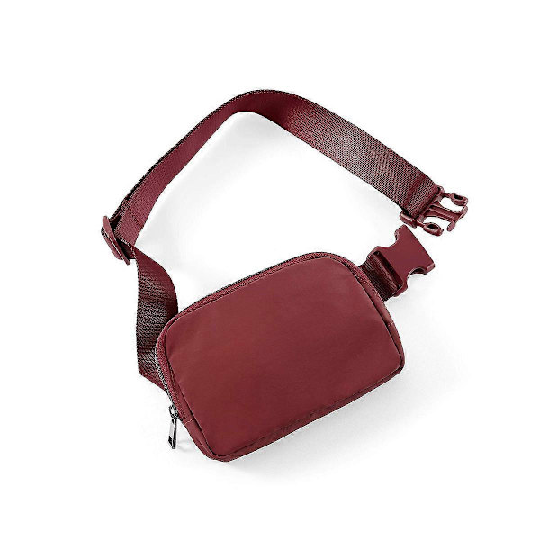 KXJ-Bältesväska för Kvinnor Trendiga Magväskor Crossbody Väska Midjeväska för Vandring Promenader Cykling Resor Burgundy