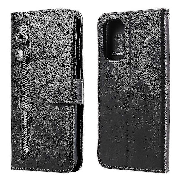 Etui för Find X3 Lite, PU-stängning Fack Kickd Dragkedja Ficka Mjukt TPU Flipfodral -