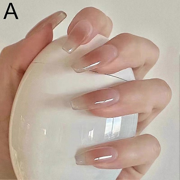 Fantasy Fairy Lösnaglar Set med Lim Fransk Konstgjorda Naglar Färg Nagelkonst E121
