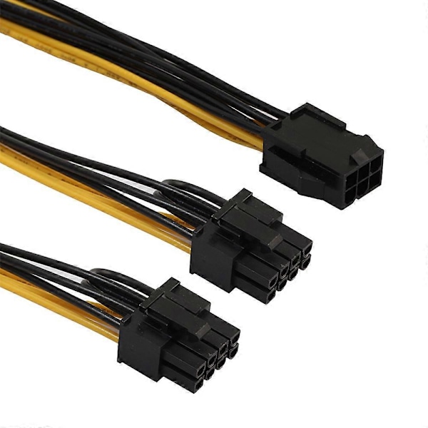 PCI-E PCI Express 6Pin Hona till Dubbel Dubbel 2-Port 8Pin (6 + 2Pin) Hane