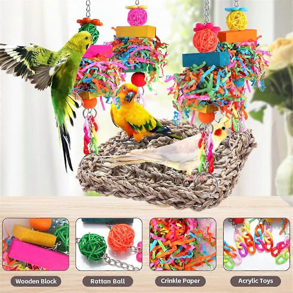Leksaker för undulater, fågelleksaker, leksaker för conure