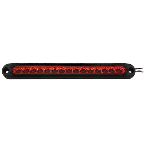 3x 10 Tum Förseglad Lastbil Husbil Släpvagn Ljusramp 15 Led Tredje Bromsljus Strip Röd