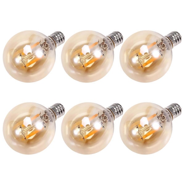 6 st 1,5W LED G40 Ersättningslampa 220V Retro Globe E12 Sockel