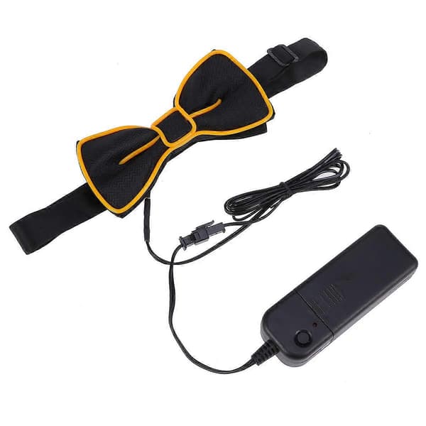 Festlig Blinkende Butterfly LED Selvlysende Slips Lysende Butterfly Slips Krave Fest Performance Slips (Gul)