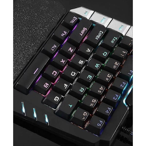 Mini - enhands Gaming RGB LED Bakgrundsbelyst USB Kabelansluten Spel 38 Tangenters Tillbehör