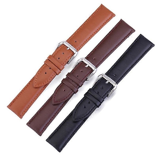 18/20/22/24mm Klockarmband i Konstläder Kompatibelt med Samsung Galaxy Huawei Light Brown 20mm