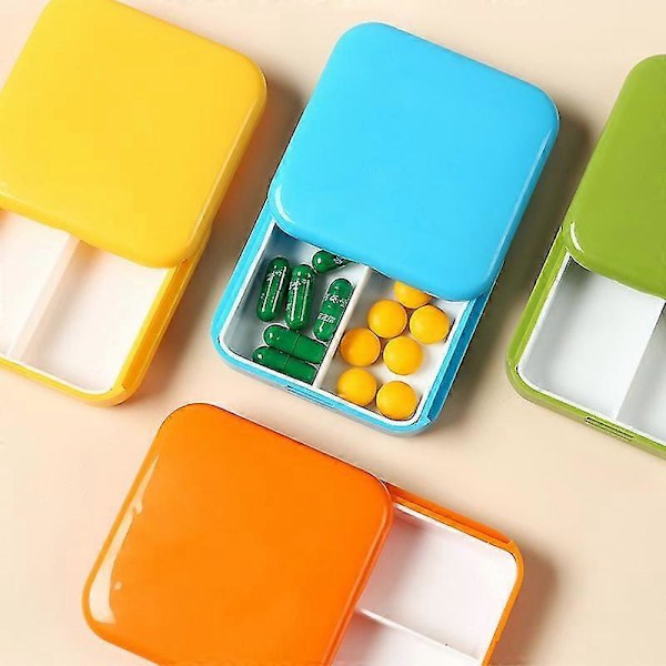 Pillerask, 4 st bärbara pilleraskar, Mini pillerask i plast, Pillerförvaringslåda, Används för att förvara vitaminer, mediciner